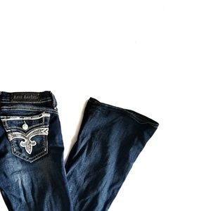 Rock Revival Yeon Bootcut Denim Jeans Long Inseam